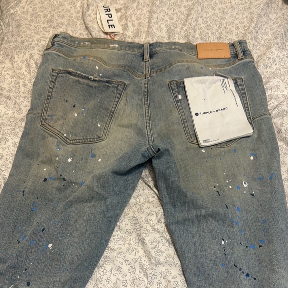 Blue Paint-Splatter Men Jeans